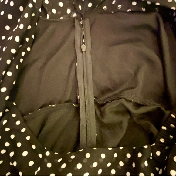 Merona Women’s Cap Sleeve Square Neck Black & White Dot Chiffon Dress XXL - Picture 7 of 8